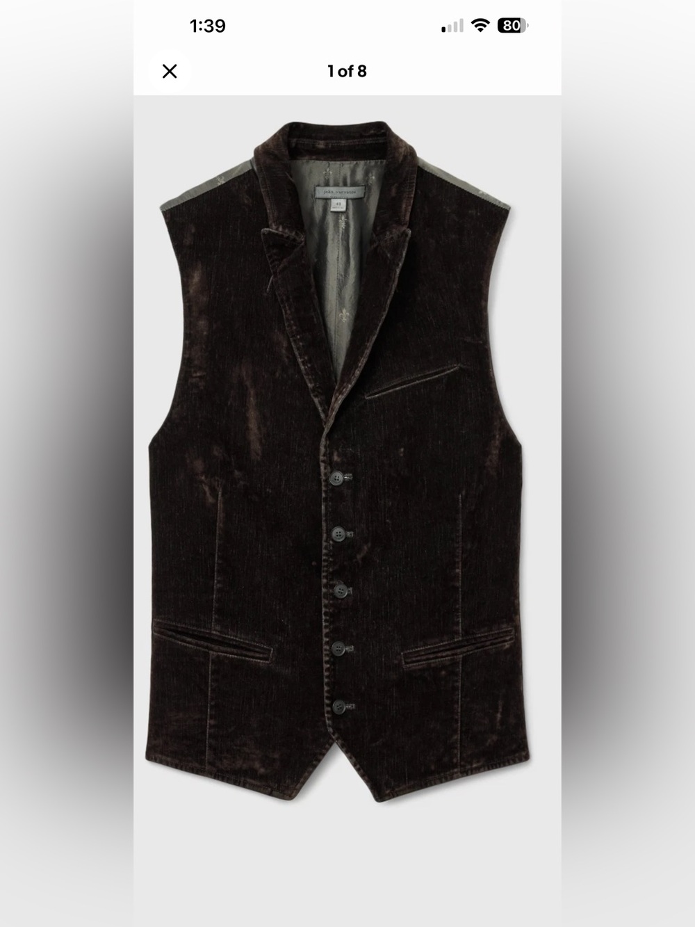 NWT New John Varvatos Collection Vest Jacket Sz 48